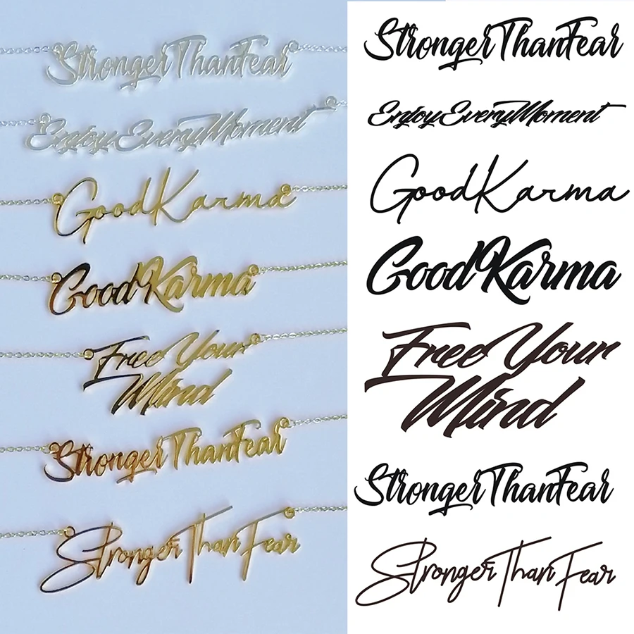 2021 ожерелье с именем и надписью на заказ настоящее рукописным текстом подвеска