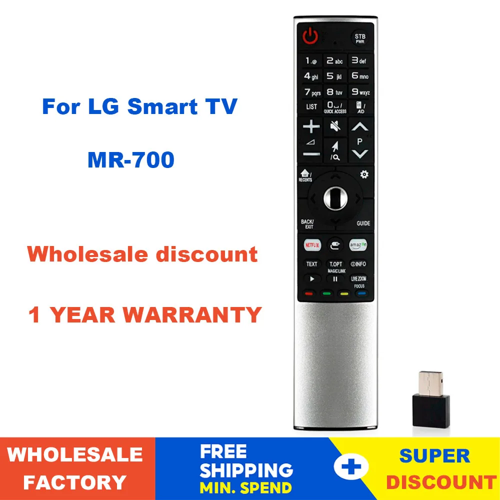 

Smart TV Remote Control replacment for LG Smart TV MR-700 AN-MR700 AN-MR600 AKB75455601 AKB75455602 OLED65G6P-U with Netflx