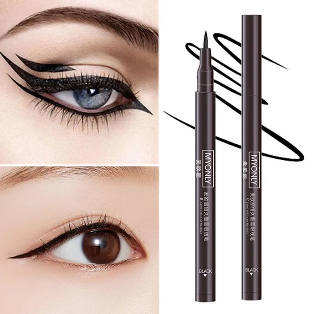 

1,8 мл Черная Подводка для глаз быстросохнущая водостойкая косметика для женщин Макияж черная жидкая подводка для глаз для красоты