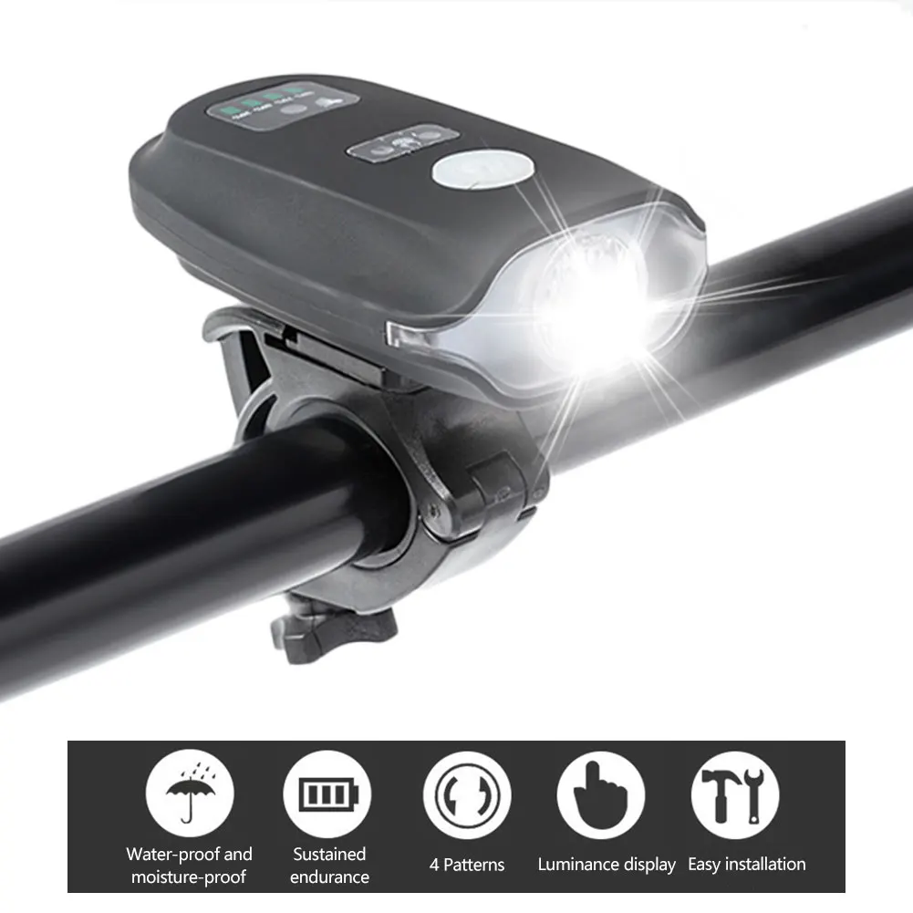 

Waterproof Bike Light High Brightness USB Rechargeable Bicycle Headlight 4 Lighting Modes Bicycle Handlebar Cycling Head Light