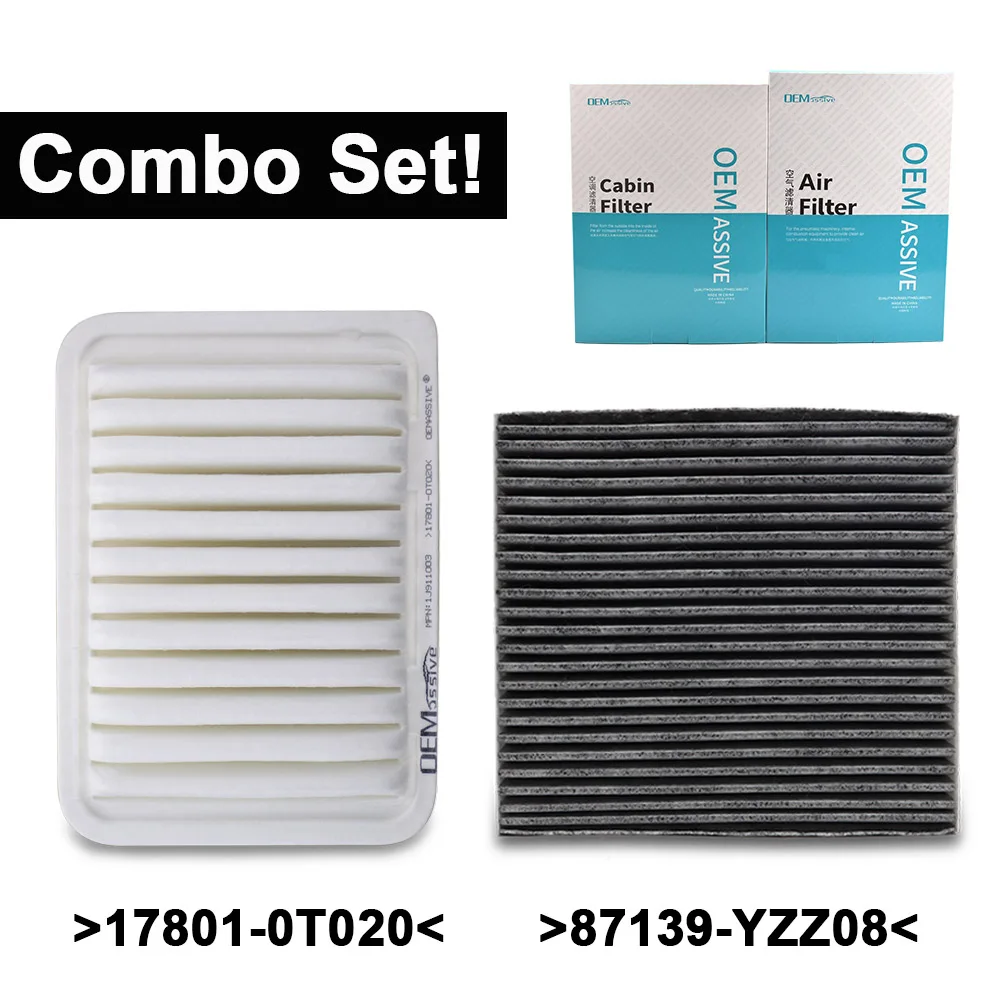 

Engine Cabin Pollen Air Filter Combo Set For Toyota Corolla Matrix Yaris 2009 2010 2011 2012 2013 2014 17801-21050 87139-YZZ08