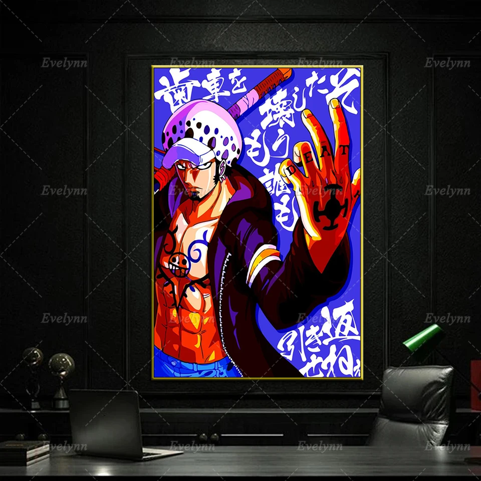 

Аниме One Piece Trafalgar, холст, плакат, Современная гостиная, настенный художественный декор, печать, картина, нордическая семья, декор комнаты, кар...