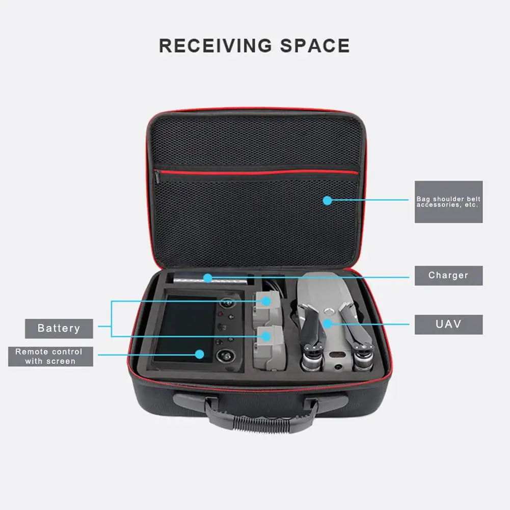 

Для DJI Mavic 2 PRO/ZOOM EVA чехол для переноски жесткий чехол для хранения камера Дрон и смарт-контроллер коробка 2 батареи Аксессуары
