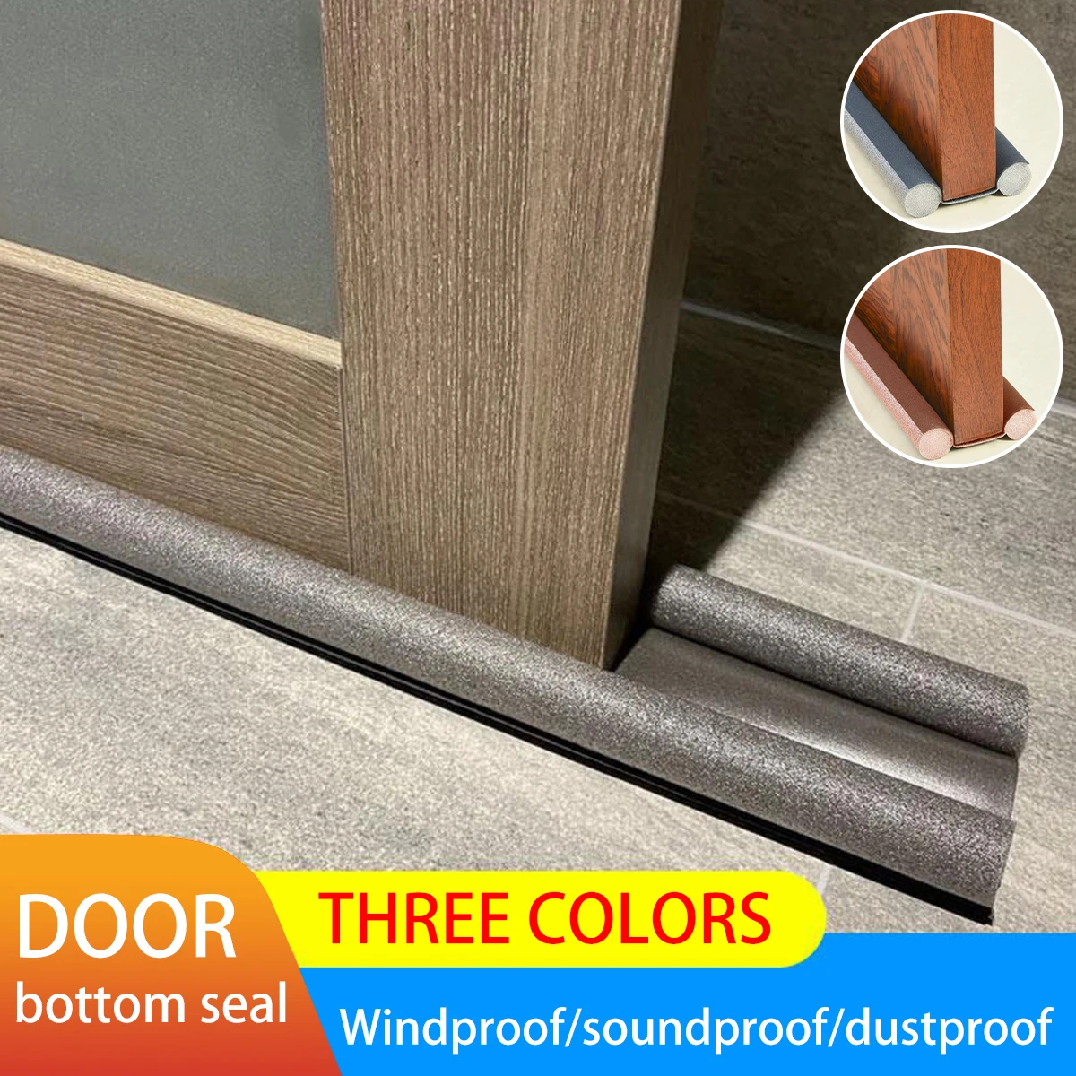 

100cm Door Bottoom Seal Strip Weather Strip Self Adhesive Rubber Seal Foam Tape Window Dustproof Soundproof Insulation Tools