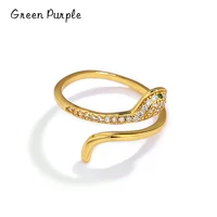 silver adjustable snake ring 925 sterling silver zircon micro inlay vintage open finger ring for women statement wedding jewelry