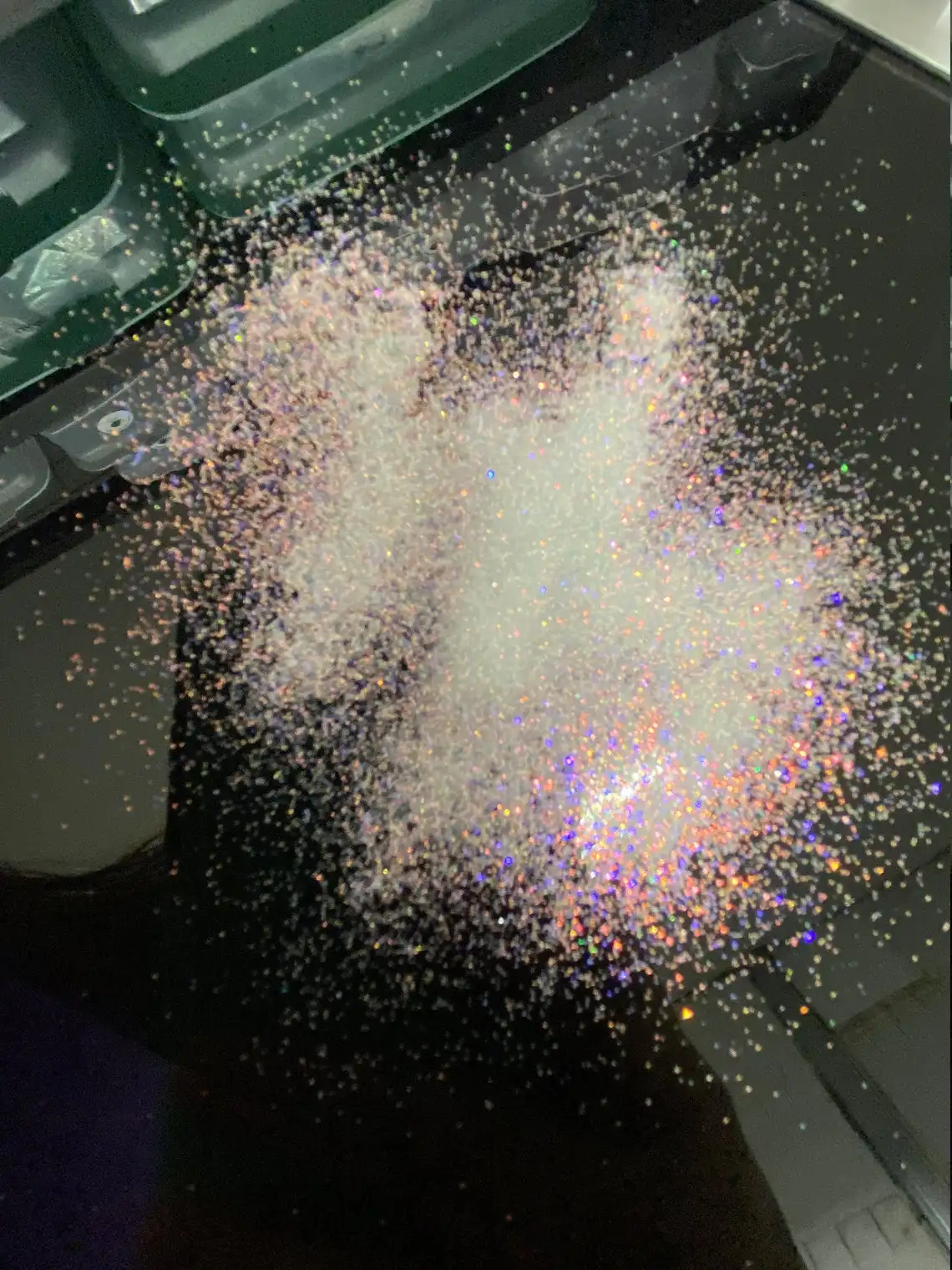 Тонкий белый переливающийся Опаловый блеск * 1/128 Блестящий из полиэстера для