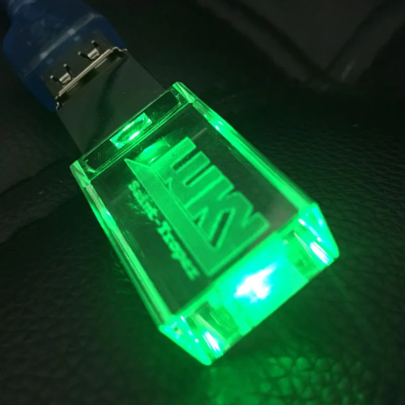 Прозрачный Кристальный светодиодный Флешка Ford Car Logo 32 Гб 16 USB флеш накопитель 2 0