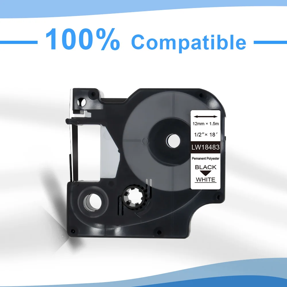 Labelwell 3 шт совместимы с Dymo Rhino IND постоянные полиэфирные этикетки 18483 12 мм