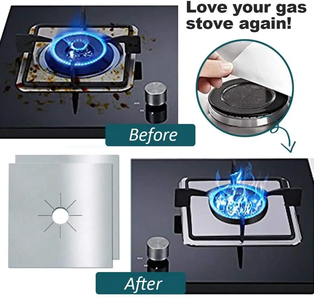 

1/4PC Stove Protector Cover Liner Gas Stove Protector Gas Stove Stovetop Burner Protector Kitchen Accessories Mat Cooker Cover