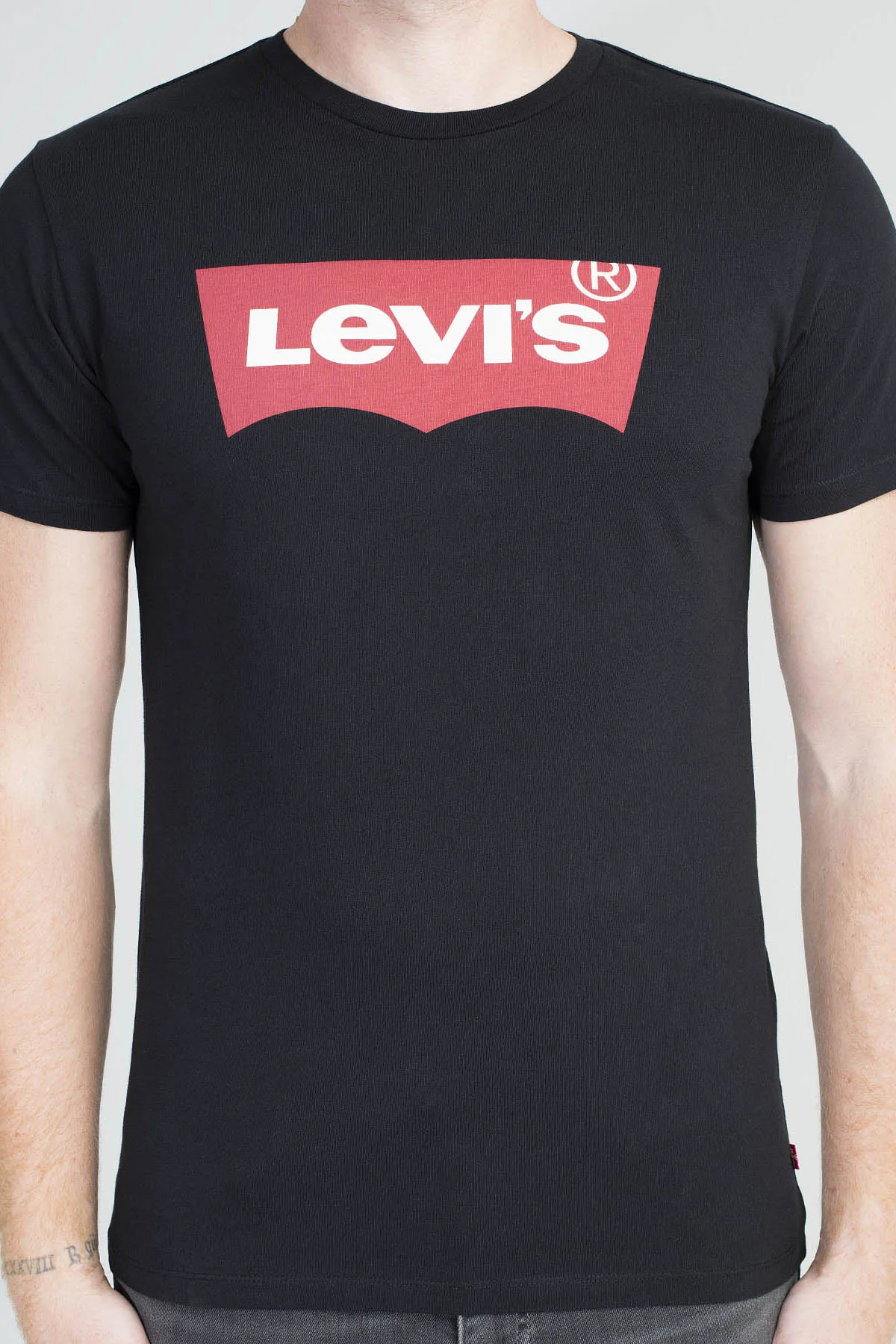 Леви печатных круглый вырез горловины 100 хлопковая футболка для мужчин модные