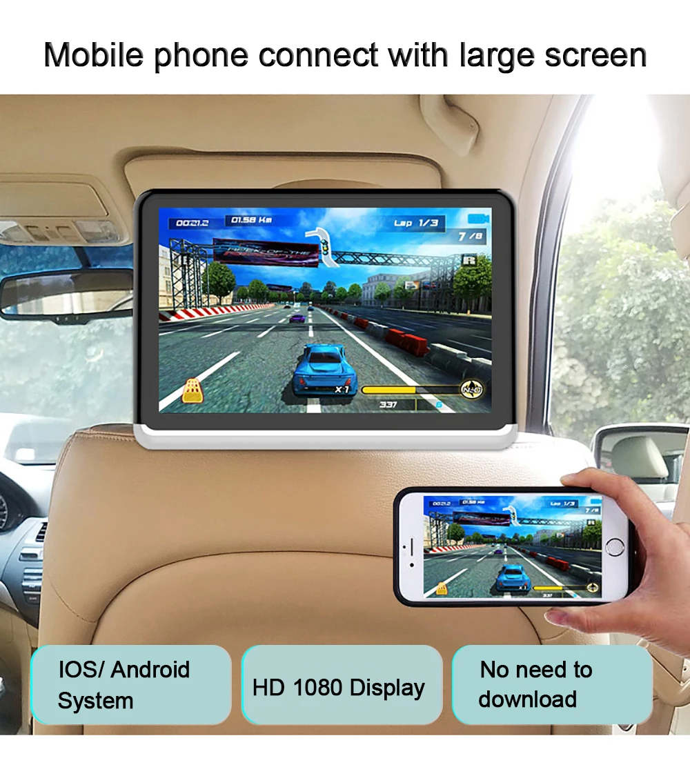 Евсюков 10,1 дюймов сенсорный экран android 6,0 подголовник монитор Wi-Fi bluetooth Радио 1080P HDMI sd-карт usb-камера с флеш-картой памяти dvd плеер тесто опционально