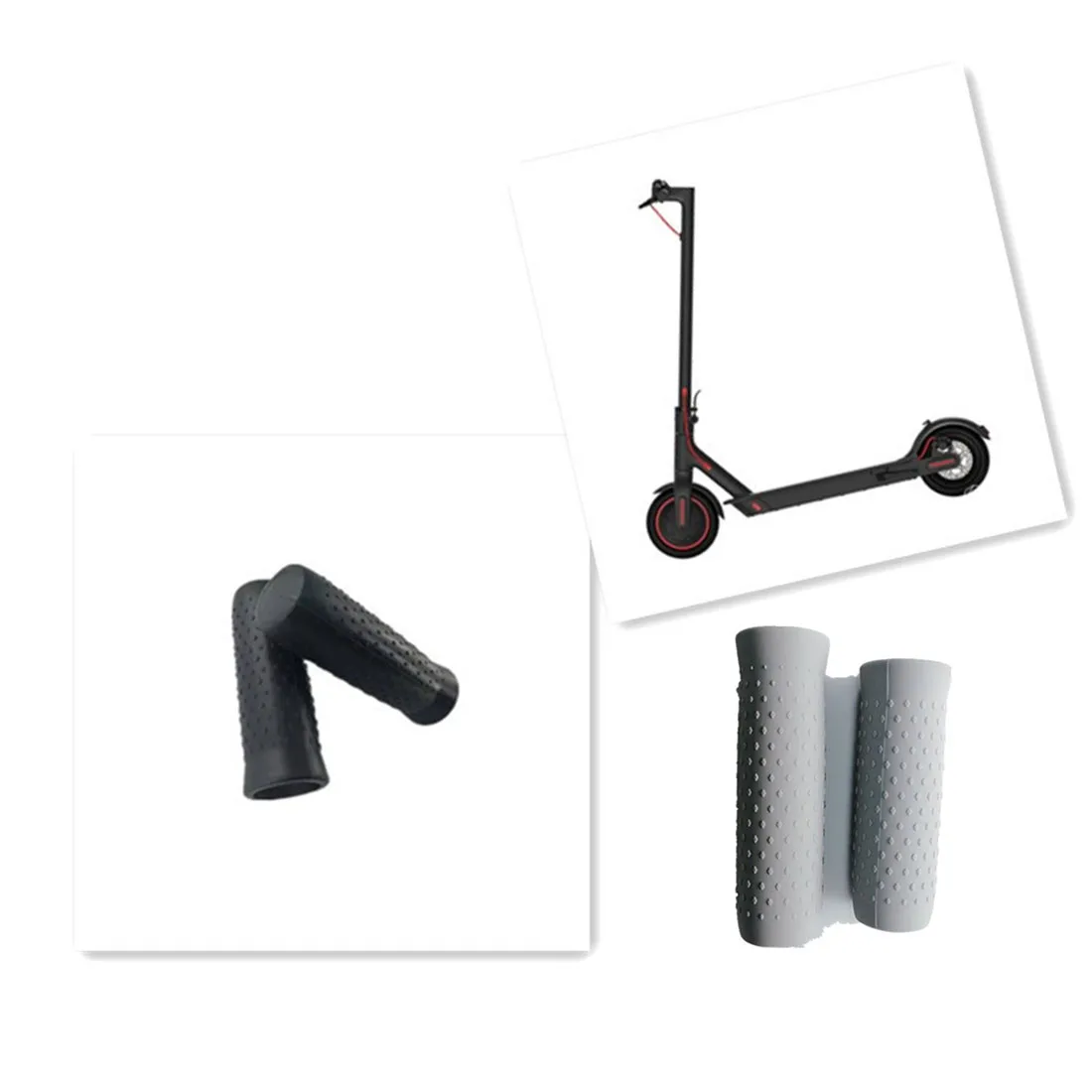 

1Pair Electric Bicycle Soft Silicone Handlebar Grips Cover Outdoor Electric Scooter Silicone Grip Anti-slip Handle Bar