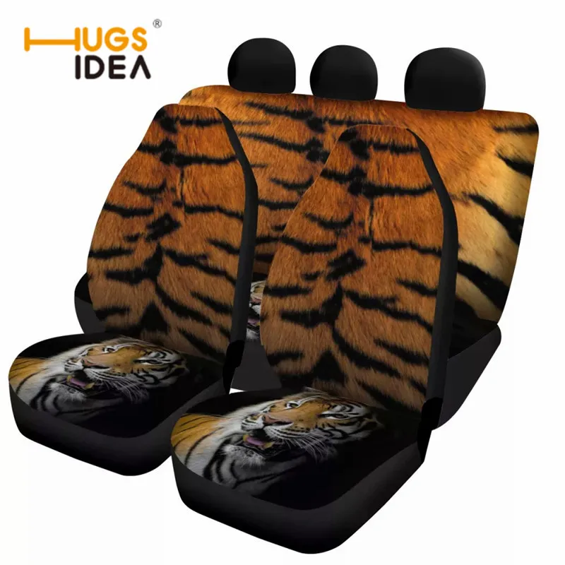 4 шт. новые чехлы на автомобильные сиденья крутой тигр 3D принт передние/задние для
