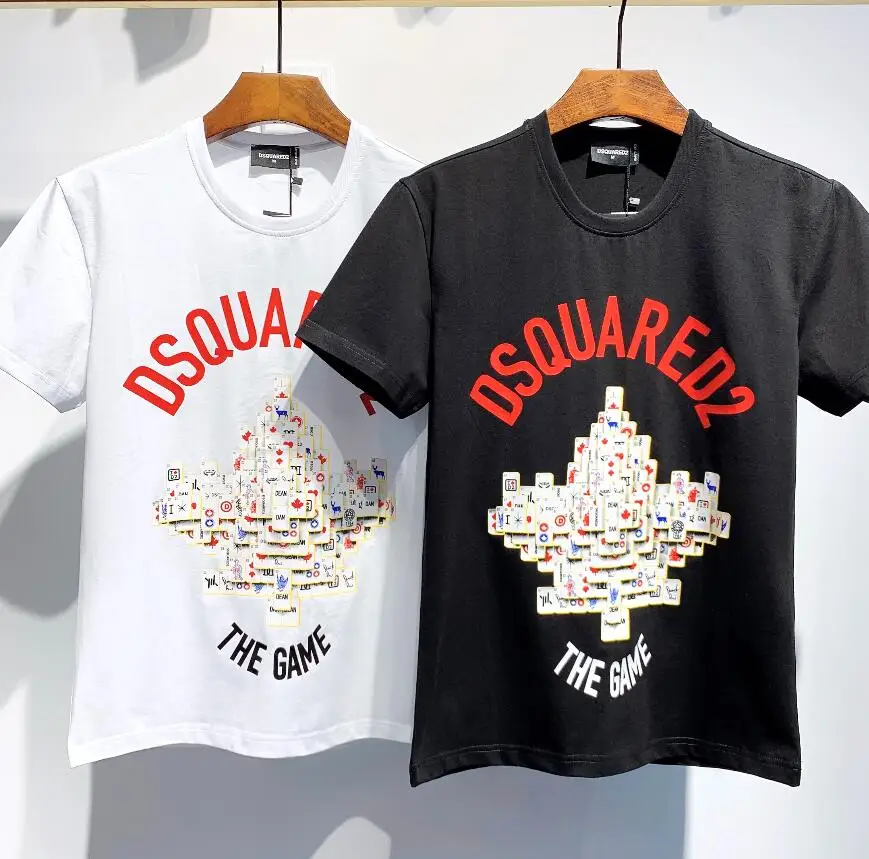 

T-shirt hip-hop a maniche corte da uomo e da donna estiva con stampa di lettere di grandi dimensioni, tendenza Dsquared2 DT572