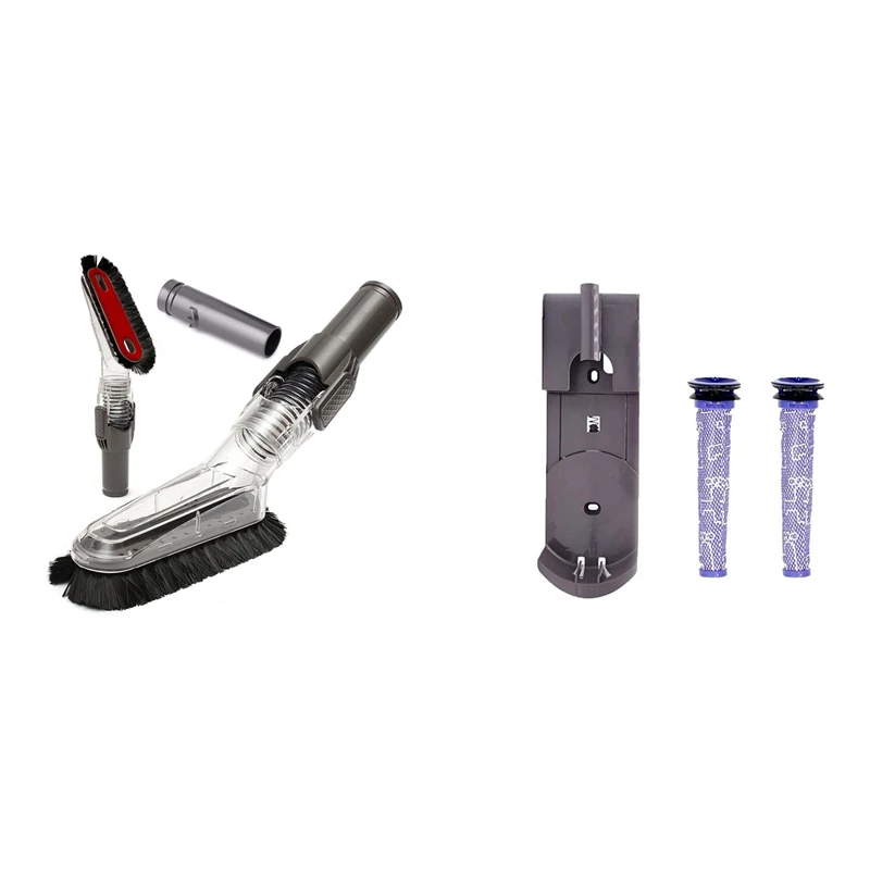 

2 Set Vacuum Cleaner Accessories: 1 Set Anti-Static Brush Soft Dusting Brush & 1 Set Docking Station Accessory Holders