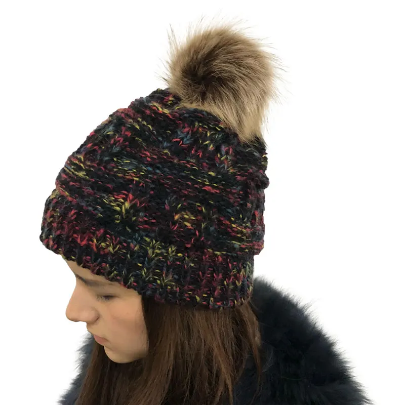 2019 крючком шапка женская шапочка с помпоном зимние трикотажные изделия теплая