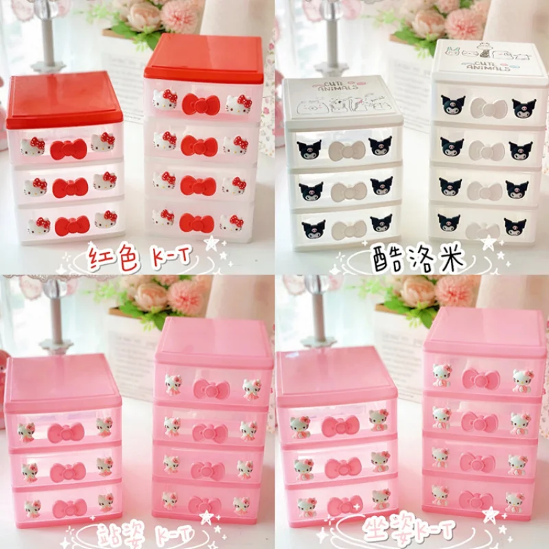 Sanrioed Mymelody Kuromi Hellokittys Littletwinstars Новый мультяшный Настольный ящик для ювелирных