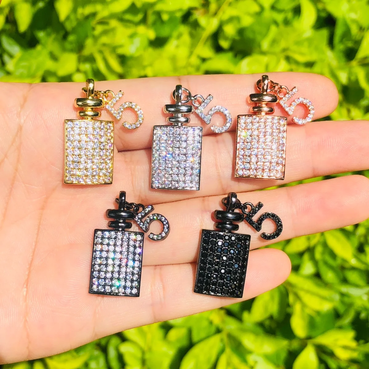 

5pcs Fashion Perfume Bottle Charm for Women Bracelet Necklace Making Trendy Pendant Handmade Craft Jewelry Accessory Wholesale
