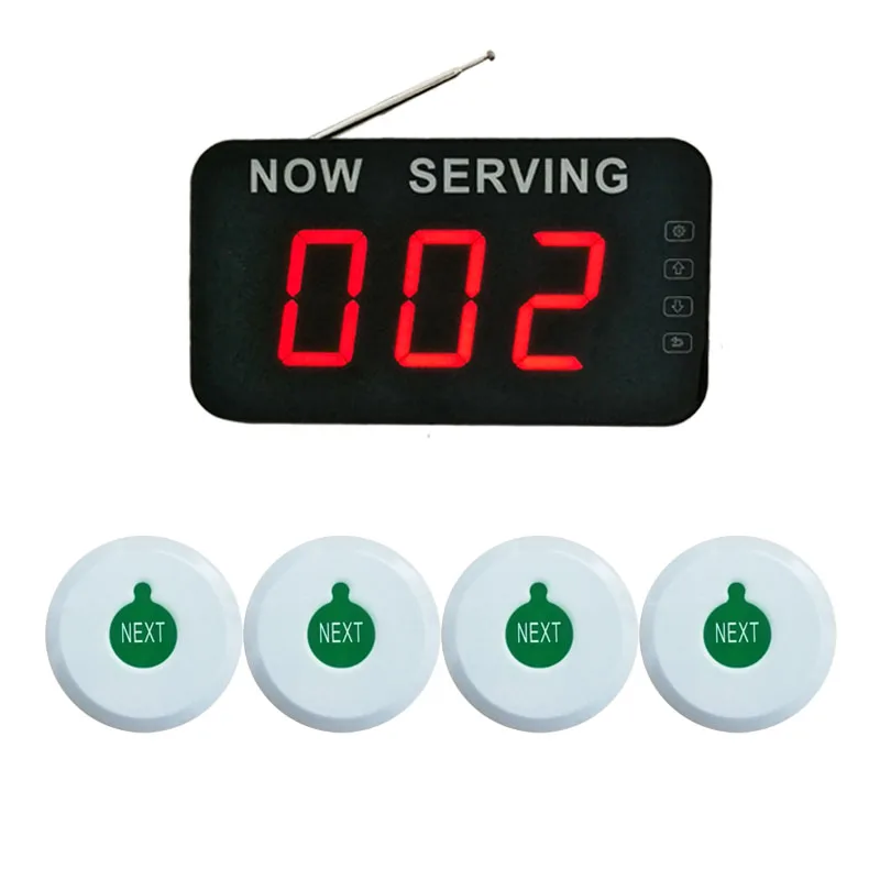 1 screen 4 WG button KOQI теперь обслуживание номера комнаты ожидания системы управления очередью системы билета Такер поворот o matic беспроводной нумерации вызовов - Цвет: 1 screen 4 WG button