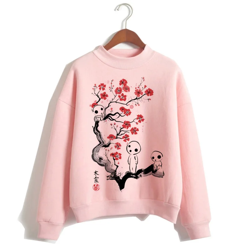 Totoro Унесенные спирали harajuku толстовки для женщин мультфильм одежда толстовка капюшон ulzzang Забавный с капюшоном Женский полиэстер негабаритных