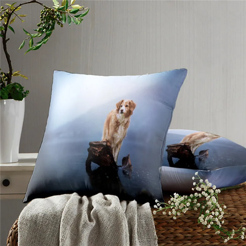 

Rowing Dog Pillow Cover Sofa Cushion Cover Fashion Printing Sofa Chair Pillow Cover Bed Pillow Cover Home Decoration