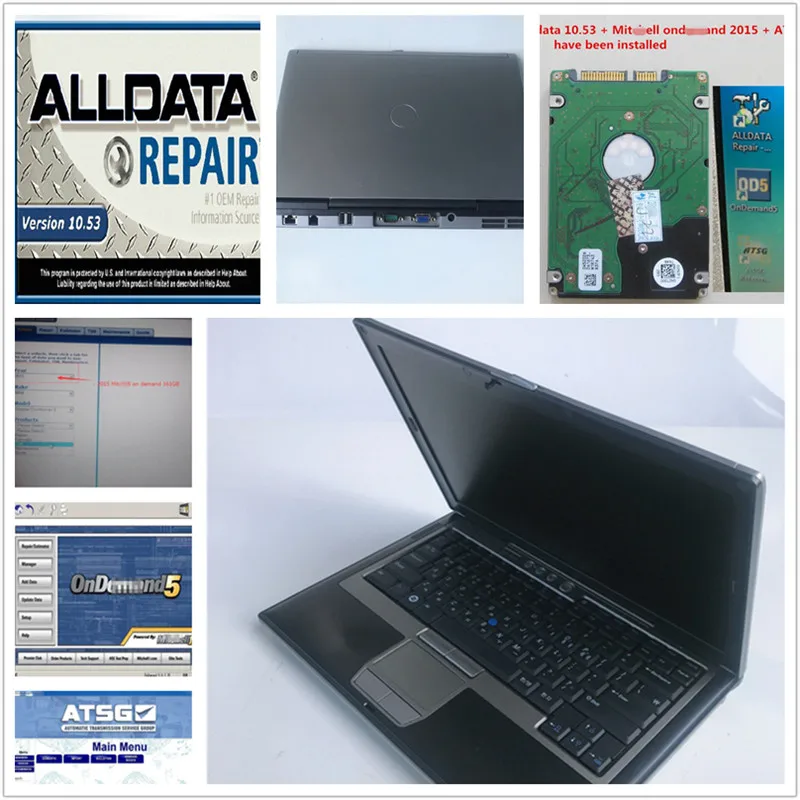 

multi-brand repair software in 1TB hdd Alldata v10.53 + Mit*chell 2015 + ATSG + Dell D630 used laptop Win7 all installed well