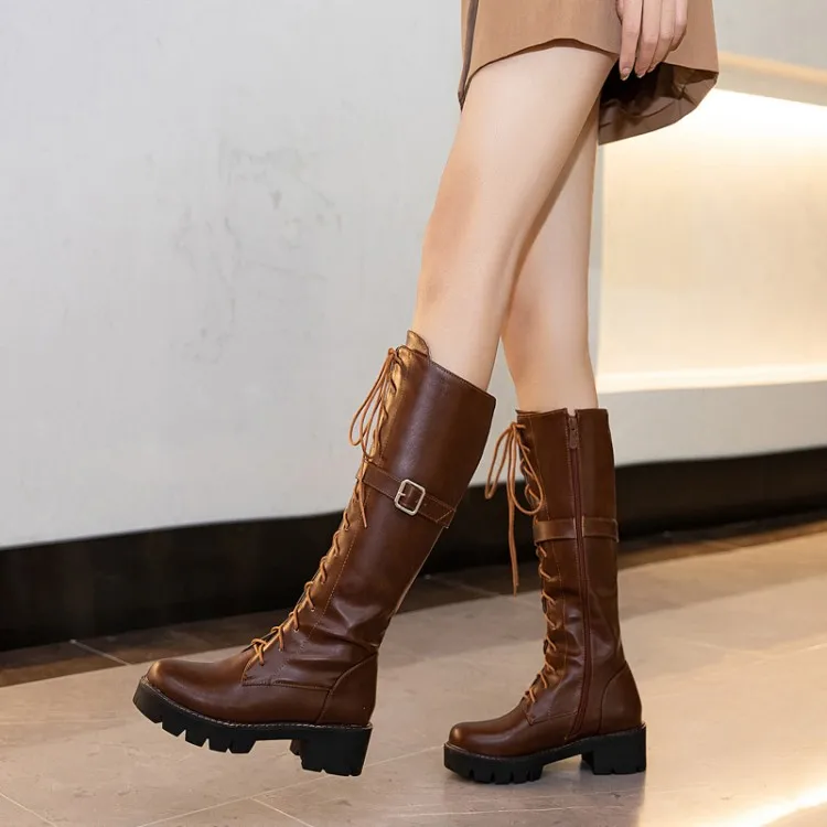 Ботинки женские зимние с перекрестными ремешками на молнии пряжкой | Обувь