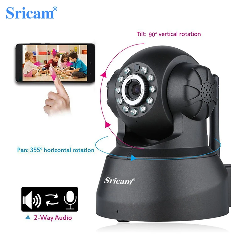 Sricam SP012 2.0MP IP камера 4X Zoom мини-камера для помещений с углом обзора 360 ° Wifi 1080P умный