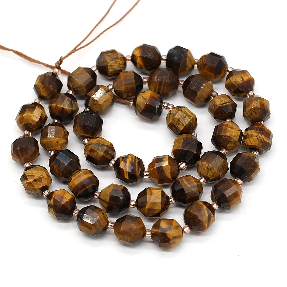 

Бусины из натурального камня, граненые тигровый глаз, незакрепленные бусины для изготовления ювелирных изделий «сделай сам», аксессуары дл...