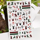 3D наклейки для ногтей Рождественский олень полоса трава наклейки для ногтей осенний дизайн наклейки для маникюра переводка для дизайна ногтей украшение