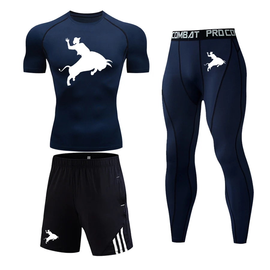 

Four Seasons Men's S-4XL Running Fitness Sports Leggings Sportswear Long Sets Yoga Pants Fitness Compression Sexy Gym Slim Sets