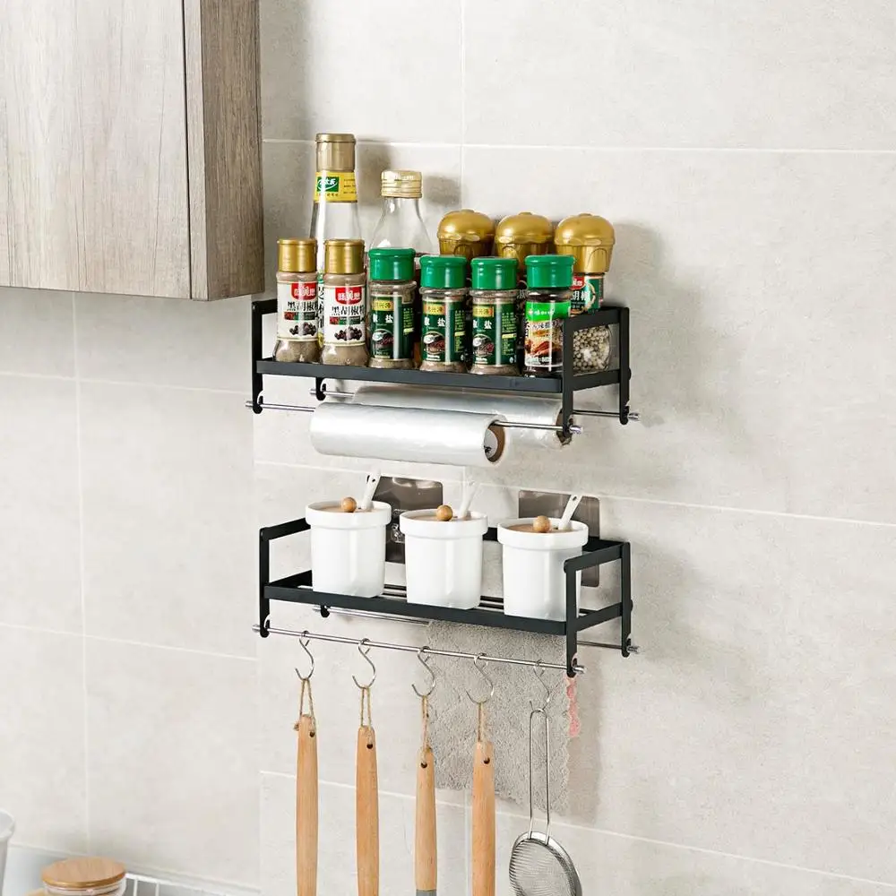 Кованая Железная ванная настенная вешалка для кухни Бесплатная Пробивка приправ