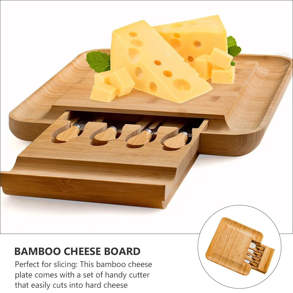 1 Набор прочная Бытовая бамбуковая доска для сыра и набор резцов сервировочная