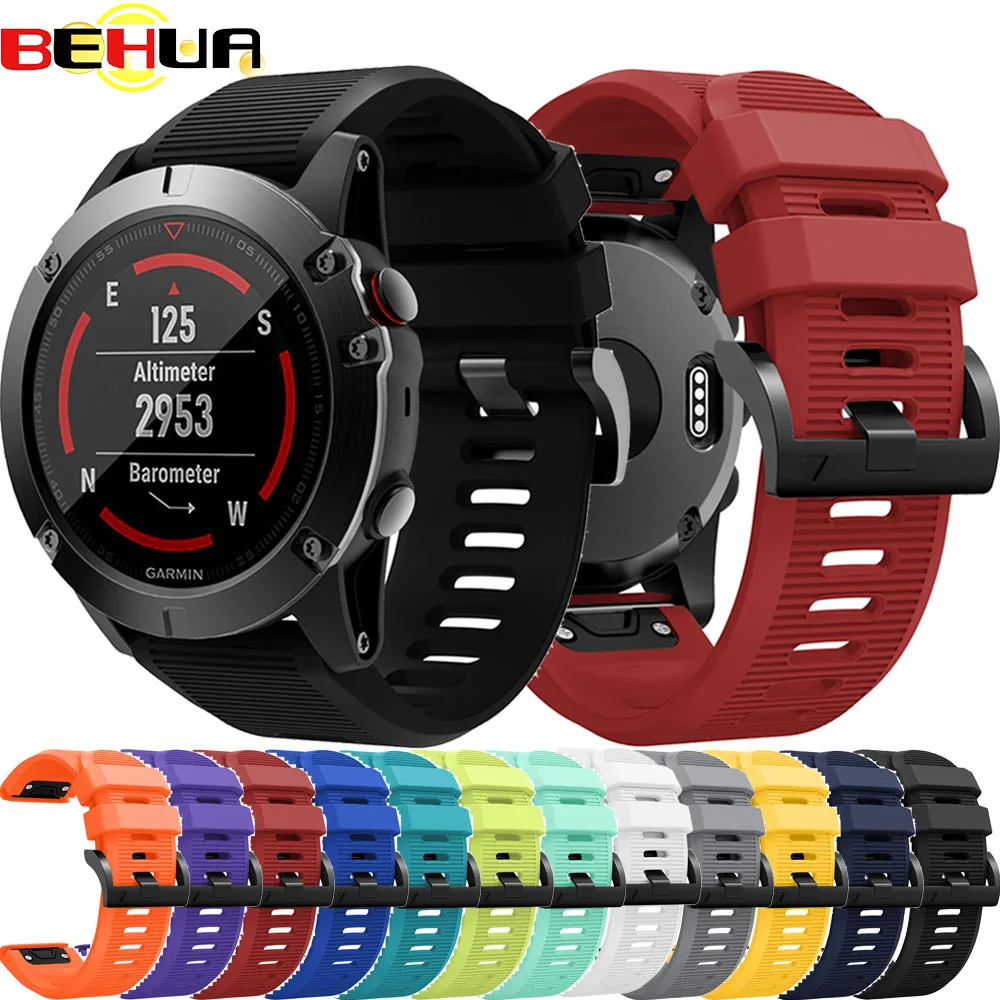 Ремешок силиконовый для смарт часов Garmin Fenix 5X/6X/5xplus/Fenix 3/ 3HR 26 мм|Смарт-аксессуары| |