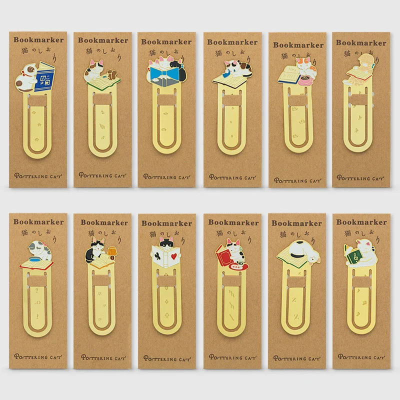 

Kawaii Cartoon Cat Bookmark for Book Paper Clip Metal Bookmark School Teacher Page Holder Office Supplies Cute Stationery Gift