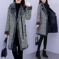winter warm long sleeved thicken women woolen coat fashionable large size medium length womens woolen coat outerwear