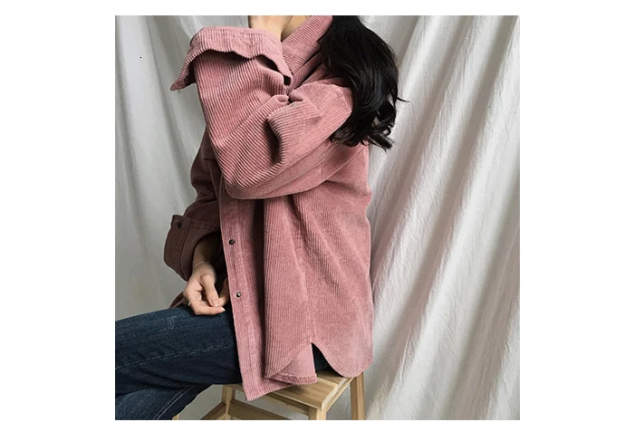 Gentillove новые Harajuku вельветовые куртки женские зимние осенние пальто размера плюс женские Топы Куртки одноцветная одежда