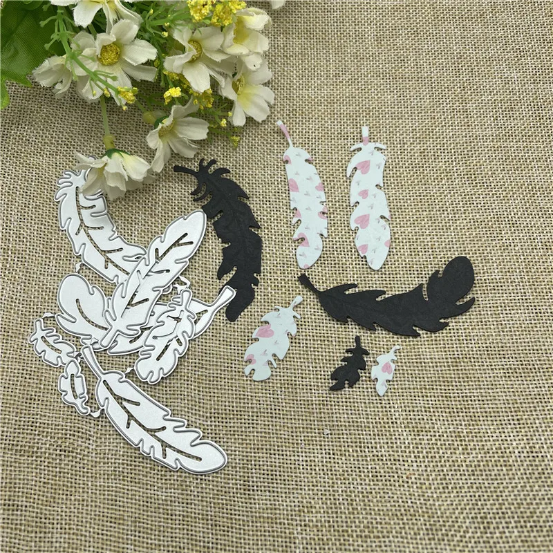 

7Pcs feathers background Metal Cutting Dies Stencils For DIY Scrapbooking Decorative Embossing Handcraft Template