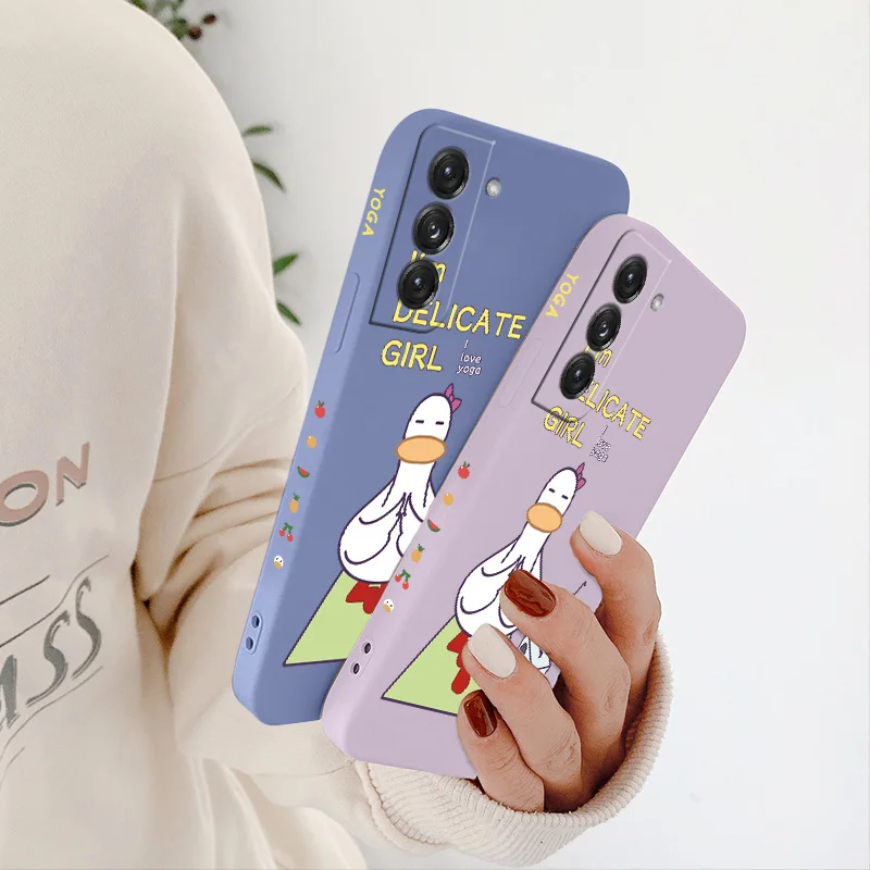 

For Samsung Galaxy S21 S20 FE S10 S9 Ultra Plus S10e Note 20 ultra 10 9 Plus Case Duck Practicing Yoga Slicone Phone Cover Coque