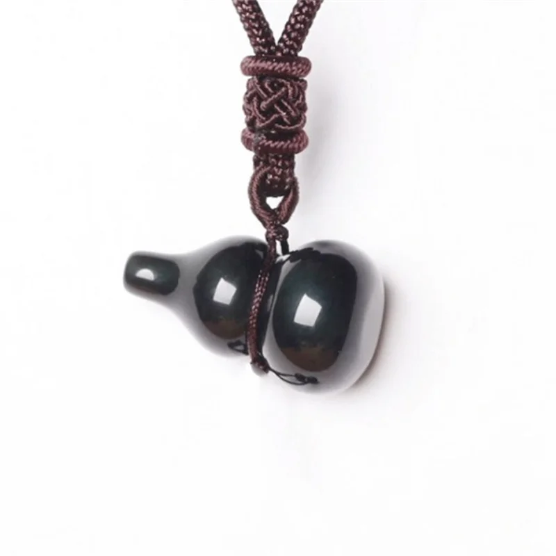 Натуральный Радуга обсидиановый глаз подвеска фэн-шуй ожерелье для мужчин