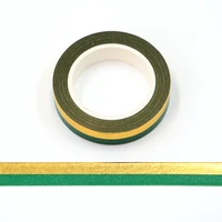 1pc 10mm x 10m gold foil stripes washi tape sticker stationery paper masking adhesive christmas washy tape