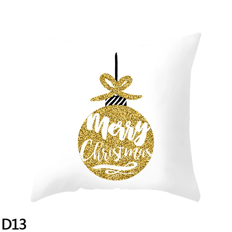 D13 bell 45*45 см звезда олень Рождественское дерево Отпечатано Merry Рождественская наволочка для подушки декоративная наволочка для подушки автомобиль диван год Рождество домашняя декоративная подушка - Цвет: D13 bell