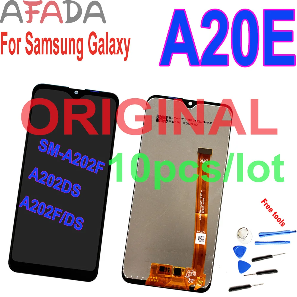 

10pcs/lot Original 5.8" LCD Display Touch Screen Digitizer Assembly For Samsung Galaxy A20E SM-A202F A202DS A202F/DS Replacement