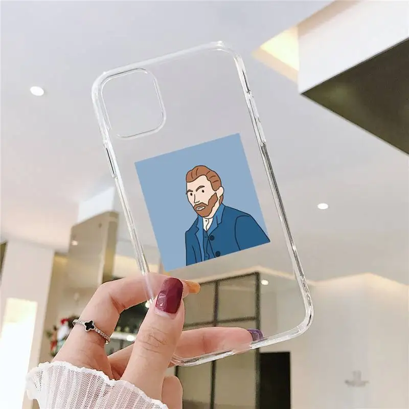 

Abstract oil painting Phone Case Transparent soft For iphone 5 5s 5c se 6 6s 7 8 11 12 plus mini x xs xr pro max