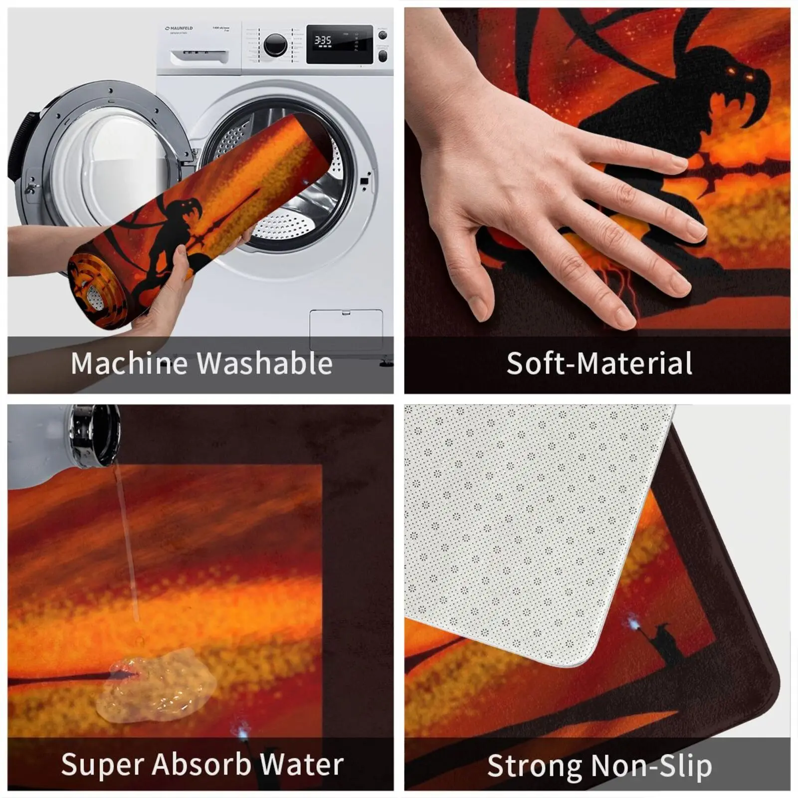 Коврик коврик подушка мягкий нескользящий с изображением волшебной волны от зла