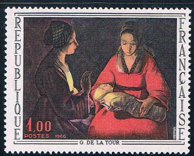 FR3015 Французский штамп 1966 художественная серия Латура картина неонатальная