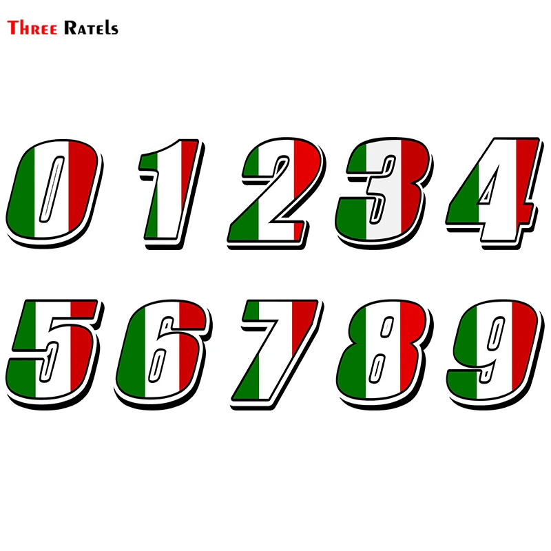 Три Ratels FTC 876 # итальянские флаг стайлинга автомобилей Racing номерной знак Мотокросс