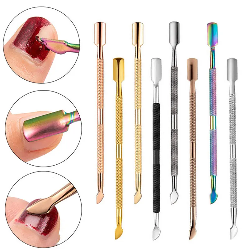 

Cuticle Pusher Double Ended Nail Polish Remover Manicure Pusher Tool Nail Dirt Cleaner Stainless Steel Dead Skin Pusher