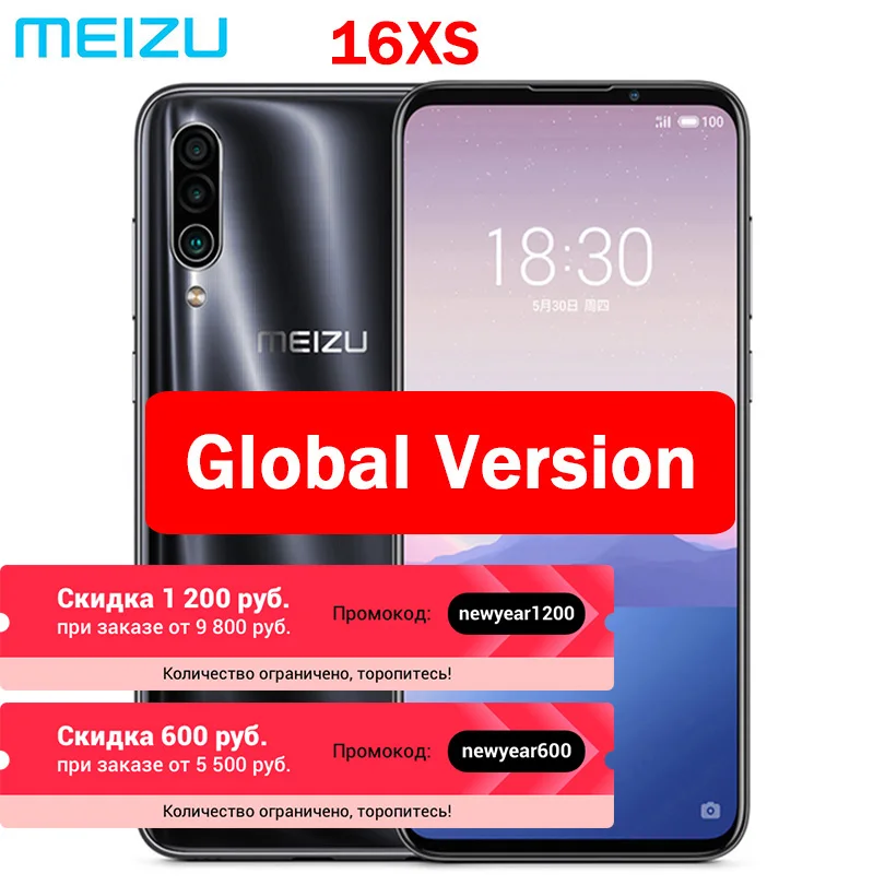 Глобальная прошивка Meizu 16XS, 6 ГБ ОЗУ, 16 XS, Смартфон Snapdragon 675, 6,2 дюймов, 48 МП, тройная камера AI, фронтальная 16 Мп, 4000 мАч