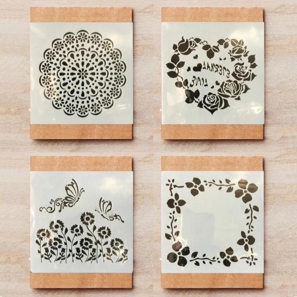 

4 шт./компл. 13 см сердечная Гирлянда DIY, многослойные трафареты, раскраска для скрапбукинга тиснильный альбом, декоративный шаблон